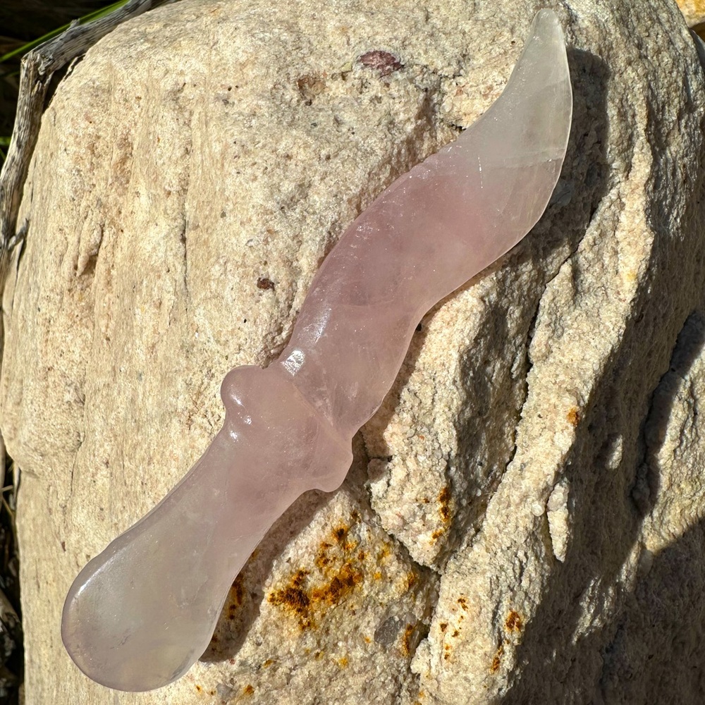 Rose Quartz Carved Dagger..